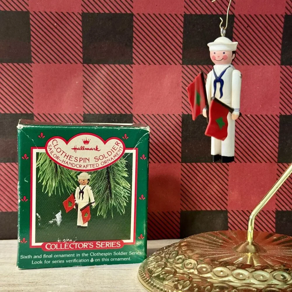 1987 Hallmark Clothespin Soldier #6 Vintage Christmas Keepsake Ornament | Sailor